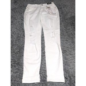 Rewash Skinny Classic Rise Jeans Womens Size 5/27 White Ripped Read Condition‎